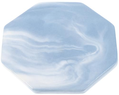 SHINEOFI Plaque de Cire à Cacheter en Céramique Bleue Marbrée Octogonale Tapis de Sceau de Cire Antiadhésif Multi-Usage Support Solide pour Tampon de Scellage pour Artisanat et Décoration