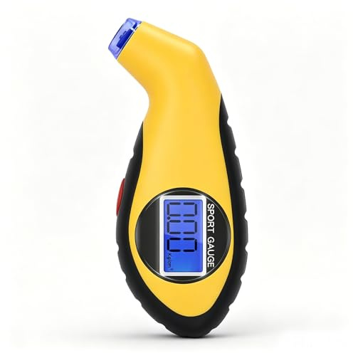 Manometro Presion Neumaticos Digital,Medidor de Presión Neumáticos,Manómetro Presión Digital para Neumáticos para Auto,Motocicleta, Bicicleta,con Pantalla LCD Retroiluminada