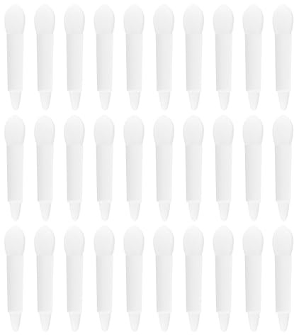 Mikikit 30 Piezas Pincel Aplicador de Lápiz Labial de Silicona, Pincel para Mascarilla de Labios, Doble Punta, Blanco, Cabezales Suaves, para Labio y Brillo Labial, Maquillaje Facial