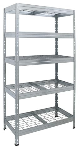 Master Regale Rivet Schwerlastregal mit Stahlgitter-Boden 180x90x45cm(HxBxT) 5 Böden 250 kg pro Boden verzinkt