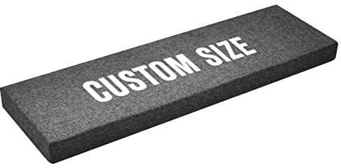 Azincoer Custom Size Bench Cushion, Bay Window Seat Cushion, Thick Upholstery Foam Long Chair Cushion Sofa Pads Outdoor/Indoor Patio Furniture (Color : Dark gray, Size : Custom Size)