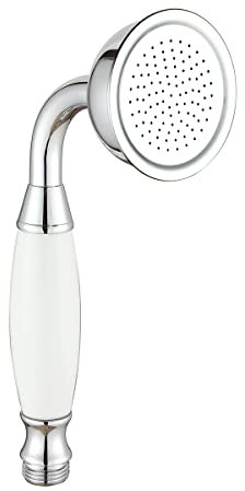 Wussh Bathroom Classic Traditional Brass Telephone Hand Shower Head Polished Chrome and Ceramic Handheld Showerheads