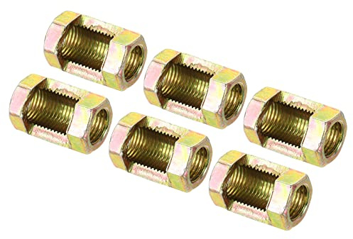 PATIKIL M10x1mm Hexagon Coupling Nut, 6 Pack 25mm Thread Zinc Plated Fastener Lamp Pipe Rod Connector Hex Hardware Repair for Chandelier Ceiling Light DIY