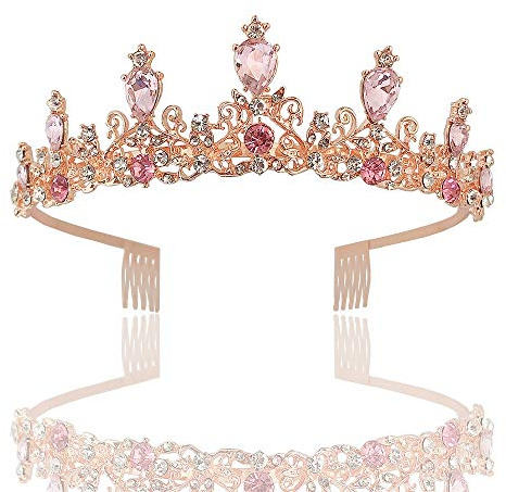 Tiara Corona di Cristallo, Diadema con Strass Pettine per Donna per la Cerimonia Nuziale Coroncina Prom Dresses Pageants Princess Compleanno Parties Crown