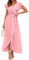 Minetom Femme Robe De Soirée en V-Col Et Manches Courtes Robe en Mousseline De Soie Classique Cocktail Mariage Longue Robe De Demoiselle d'honneur A Rose S