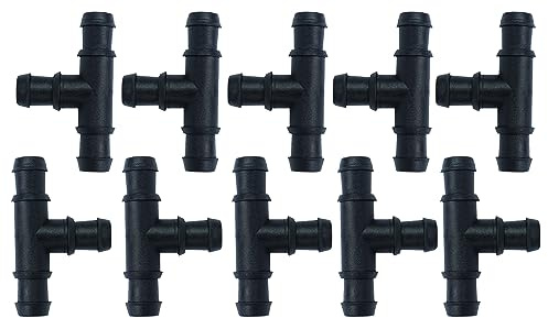 GASMIS 10 Stück T-Verbinder für 12mm Tropfschlauch, Perlschlauch, T-Stück für Bewässerung System