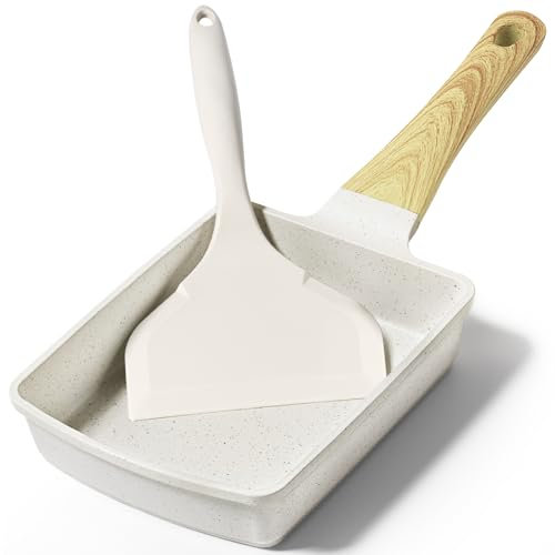 GiPP Tamagoyaki Poêle à omelette japonaise à induction - 18 x 13 cm - Revêtement anti-adhésif en granit - Sans PFOS/PFOA - Petite poêle polyvalente pour petit-déjeuner