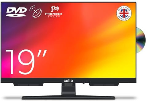 Cello C1924F 19 inch LED Frameless TV Built in DVD Freeview HD with Satellite Receiver Pitch Perfect Speakers Great to fit in small spaces Made In The UK