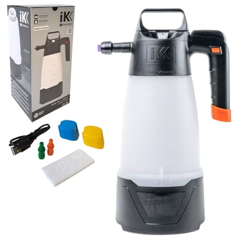 IK eFoam Pro 2 - Spruzzatore di Schiuma a Batteria - 3 Tipi di Schiuma - Ricarica USB-C - Pressione 2-3 bar - 2 Modalità di Utilizzo (Batteria/Manuale) - Indicatore di Carica LED - Detailing