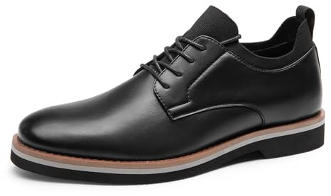 Bruno Marc Herren Schnürhalbschuhe Bequeme Anzugschuhe Männer Business Büro,Size 46,Schwarz,BMUMOX2508