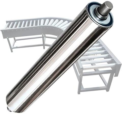 Tragrolle, Förderrollen, Förderband Tragrollen, Förderbandrollen, Edelstahlrollen für Rollenständer, Metallrolle für Holzbearbeitung, Nicht Angetriebene, für Lagern und Logistikzentren, Φ25MM, 300MM