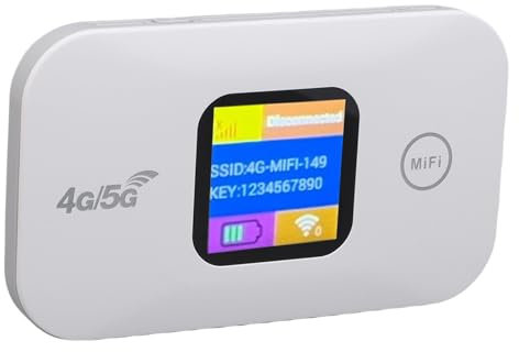 Focket 4G 5G Mobile Hotspot, Enrutador de Módem Portátil de 300Mbps Pequeño WiFi Hotspot que Admite 10 Dispositivos con Pantalla LED de Batería de 2100 MAh, para Viajar