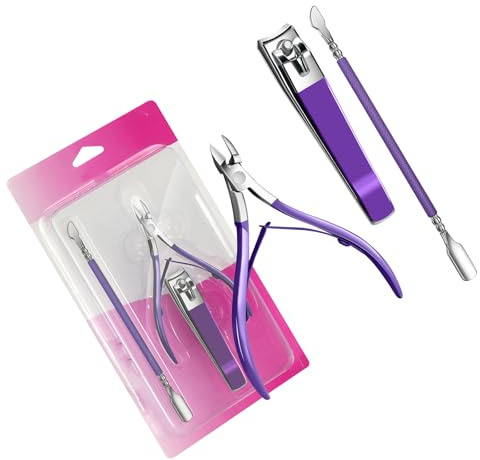 Medicals - Juego de 3 pinzas para cutículas de acero inoxidable, resistentes a la oxidación, fáciles de esterilizar, agarre ergonómico, herramientas portátiles para el cuidado de las uñas para viajes