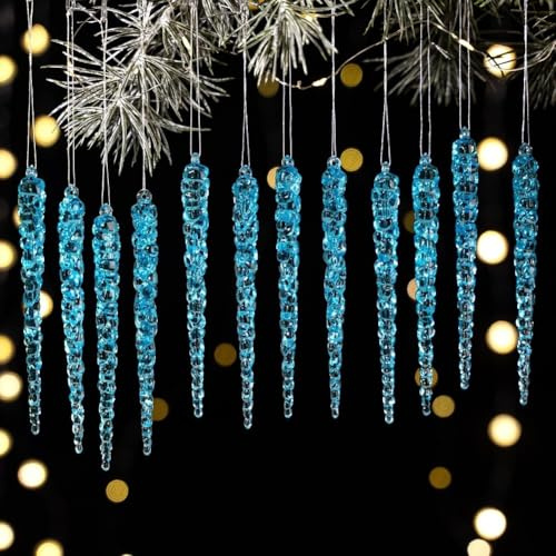 2436 piezas de acrílico colgantes de carámbanos para árbol de Navidad y decoración de eventos de boda (B)