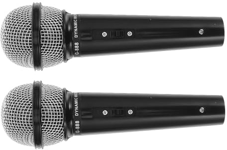 ibasenice Lot de 2 Faux Microphones Noirs Miniatures en Plastique Accessoires de Fête Réalistes pour Garçon et Filles Jouets de Simulation pour Jeux de Rôle et Spectacles Scéniques