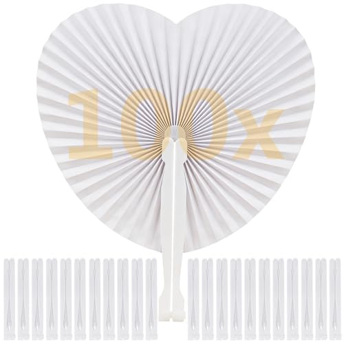 MAOOY 100 Fächer Hochzeit Weiße Vintage Faltfächer als Gastgeschenke