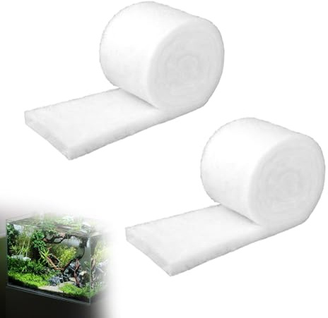 2 pezzi di ovatta filtrante per acquario, 200 x 12 x 3 cm, tessuto non tessuto filtrante per acquario, ispessimento, ad alta densità, filtro ad alta densità, spugna per filtraggio efficace dei