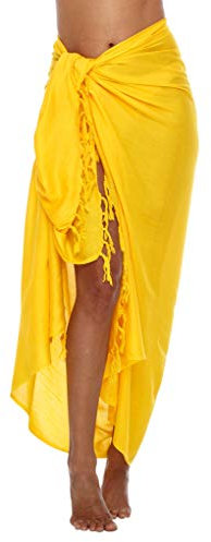 SHU-SHI - Damen Sarong/Pareo für den Strand - zum Tragen über Badeanzügen - EinheitsgröÃŸe - Ananasgelb