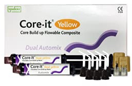 Spident Core It -Multi Cure Composite Cement Automix A2 for Veneers, Crowns&Bridges, Inlays, Onlays, Posts, 8g cartridge with 8 plastic mixers