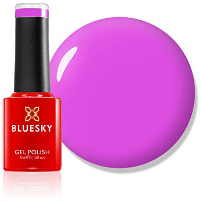 Bluesky Gel Nail Polish, Fresh, Mini, Neon21, Pink, Lilac, Purple, Long Lasting, Chip Resistant, 5 ml Requires Drying Under UV LED Lamp