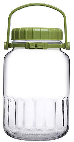 Queensway Home & Dining Clear Glass Food Jar Preserve Airtight Container Storage Lid 3L 4L 5L (2, 5 Litres)
