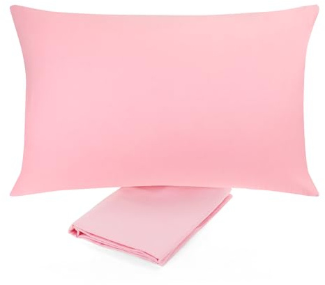 Petit Oreiller Enfant 3 Ans Coussin Bebe avec Taie d'oreiller Rose Coton - 33 x 45 cm Un Oreiller avec taie d'oreiller - Bedding Maternelle Voyage