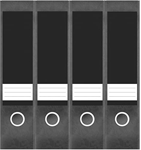 Etiketten für Ordner | Grau 1 | 4 breite Aufkleber für Ordnerrücken | Selbstklebende Design Ordneretiketten Rückenschilder