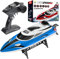 BLLRC Fernbedienung Bootsgeschwindigkeit wasserdichte Fernbedienung Schiff Modell Spielzeug Elektrische Radboot Modell Yacht L100 (Blau)