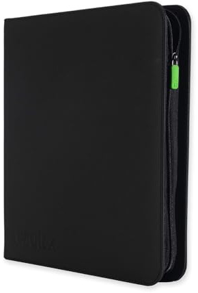 Vault X 12 XL Pocket Trading Card Zip Binder, 624 cards, Premium Exo-Tec Album Material, 26 Side-Loading Pages, Folder for Collectible Card Games, Sports, TCG (Black)