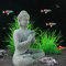 ZYWUOY Aquarium-Dekoration aus Kunstharz, sitzender Buddha, Harz, Stein, Zen-Effekt, für den Innen- und Außenbereich