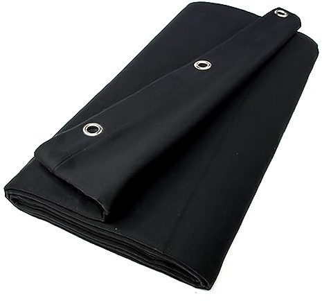 MoltonMarkt B1 Molleton de scène confectionné – Rideau Molleton occultant Opaque avec œillets de 40, idéal pour Film, Photo, théâtre & événements – 3 x 3 m, 300g/m2, Noir