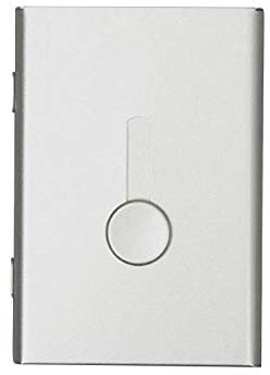 TopHomer Visitenkartenetui, Automatische Pop-ups Visitenkartenhalter Professionelle, Metall Tragbar Kartenetui für Büro Damen und Herren (Silber)