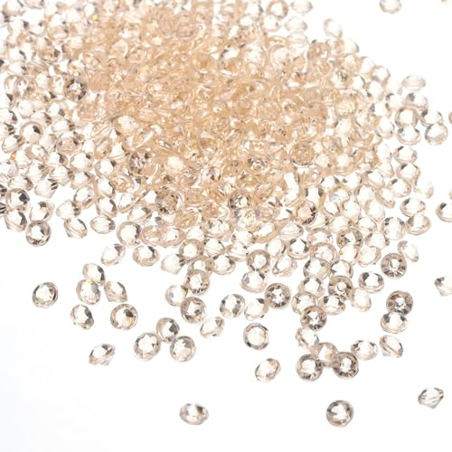 PATIKIL 5000pz Diamanti Trasparenti in Cristallo 4,5mm Gemme Riempitivi Vasi Coriandoli Sparsi Tavolo con Diamanti in Acrilico Matrimonio per Centrotavola Festa Nuziale, Champagne