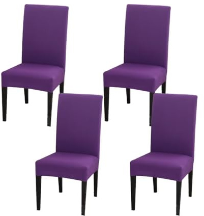 Tielag Lot de 4 housses de chaise pour salle à manger, housses de chaise amovibles et lavables, housses de siège pour chaises de salle à manger, housse de chaise pour la chambre, l'hôtel, la cuisine