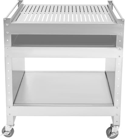 Carrello per barbecue durevole in acciaio inox, carrello mobile per barbecue, carrello da picnic, 59 x 40,5 x 82 cm, per feste di famiglia, barbecue in giardino, grigliate all'aperto, escursioni,