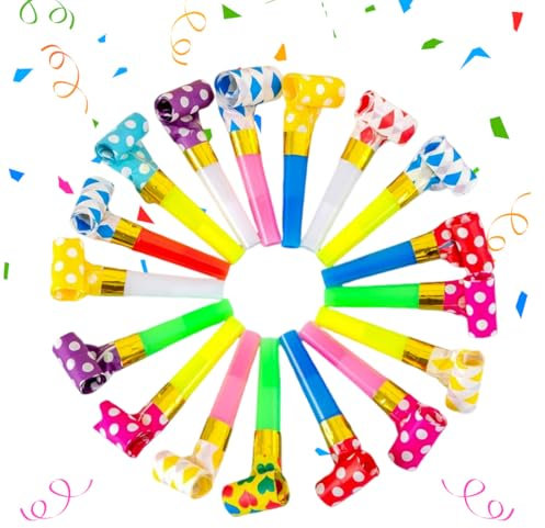 30 PCS Trombette Festa Compleanno, Partito Trombette Fischietto Carnevale Trombette, Trombette Compleanno Bambino, Perfetto per Feste di Compleanno, Feste, Natale, Halloween.