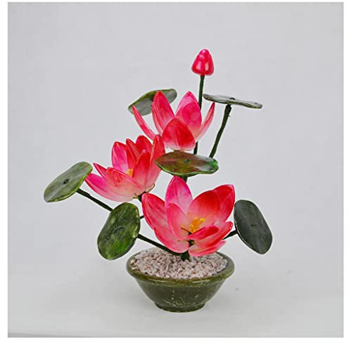 UQACHG Adornos De Jade De Loto De Árbol De Cristal, Árbol De La Riqueza De Gemas, Decoraciones para El Hogar, Adornos para La Sala De Estar, Jades Curativos Hechos A,