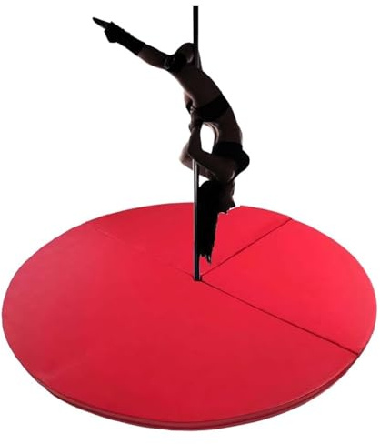 OneGrifN Pole Crash Mat，Stripper Pole Crash Pad， Thick Crash Mat,Round Foldable Pole Dance Crash Pad, Home Gym Fall Safety Stripper Pole Cushion(Red,120cmx3cm(47.2inx1.2in))