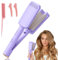 French Wave Curling Iron, 32 mm Big Wave French Hair Curler, Deep Wave Hair Curler with 4 Gears Temperature 160-220°C, Rapid Heating and Anti-Scald Hair Waver Crimper for All Hair Types, Violet