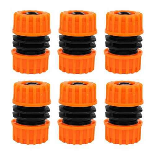 ZSYIULIA 6pcs Hose Repair Connector,1/2 Hose Pipe Connector Repair Connector Extender for Garden Hose Pipe Quick Repair Connection,ABS Plasti