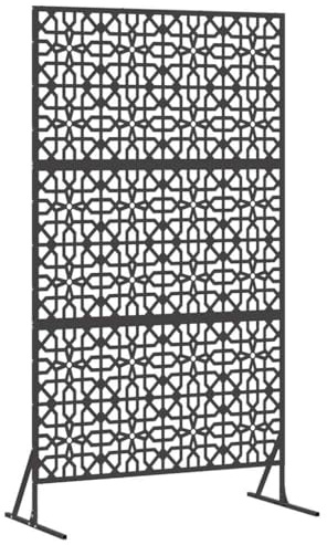 vidaXL Pantalla de Privacidad Negro 100 x 50 x 180 cm Acero, Pantalla de privacidad Moderna para jardín y terraza, Separador Exterior, Panel de Acero Rectangular