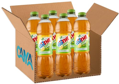 Estathé Limone ZERO The Freddo con Vero Infuso di Foglie di The e Succo di Limone Zero Zuccheri con Stevia, Senza Glutine (Gluten Free) 1,5 L [BOX da 6 Bottiglie]