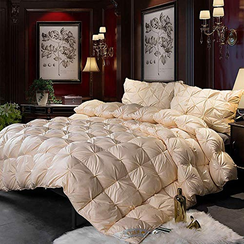 Piumone trapuntato in piuma d'oca, morbido e soffice, per letto matrimoniale (B Queen)