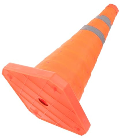 MUELODSIC Cono De Tráfico Naranja De 45 Cm Plegable y Ajustable, Cono De Seguridad Vial De Plástico Resistente Base Estable Para Estacionamientos, Eventos y Control De Tráfico