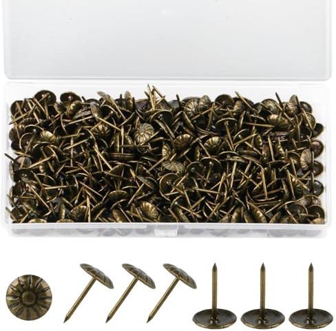 320 Tachuelas de Tapicería, Alfileres de Clavos de Tapicería, Tachuelas de Pulgar para Muebles Decorativos Antiguos, Pernos de Panel de Empuje para Sillas, Imagen, Alfombra - 11x17 mmpátina Verde