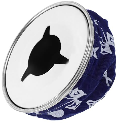 OFFIGAM Cenicero de Acero Inoxidable Tipo Frijol Azul | Cenicero de Pie para Viajes y Rvs, Accesorios para Marinos, Diseño Compacto y Ligero