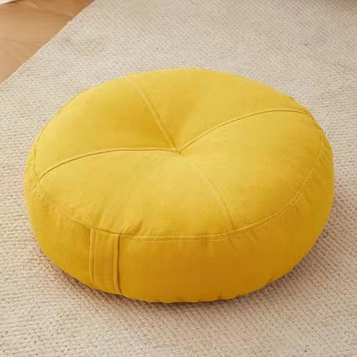 Extra tjock 15 cm bomull bo-cush rund/fyrkantig sittdyna för fåtölj, kontorsstol och bil, idealisk för äldre och postoperativ rullstol t (gul 40 x 40 cm)