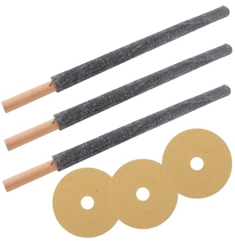 DECHOUS 3 Antorchas de Madera para Exteriores Portátiles con Larga Duración, Decoraciones para Jardín y Patio en Color Negro Ideales para Uso Backyard