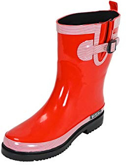 MADSea Bottes Caoutchouc Femme Ocean Pure Rouge de Pluie Demi-Bottes, Taille:40 EU