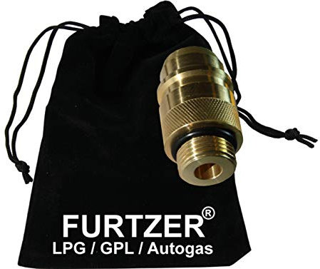 Furtzer LPG GPL Autogas Tankadapter M22 (1 3/4' X W21.8) EURONOZZLE kurz Adapter mit Stoffbeutel